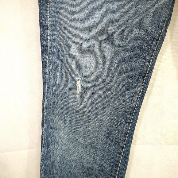 7 For All Mankind DOJO Capri Cropped Jeans Women Size 28 Light Wash Rip Distress - Picture 4 of 10